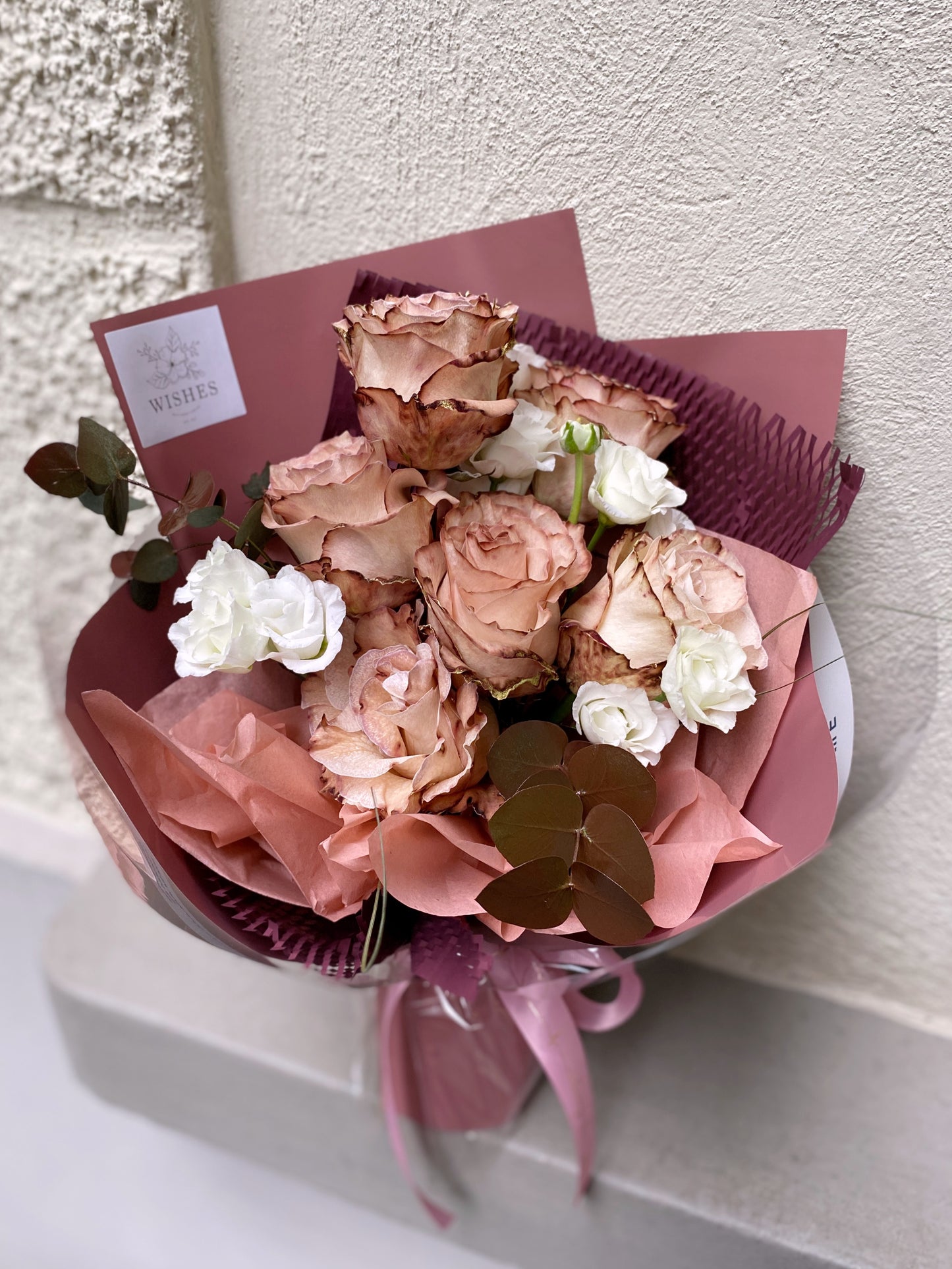 Fresh Mixed Flower Bouquet - Vintage Brownie Small