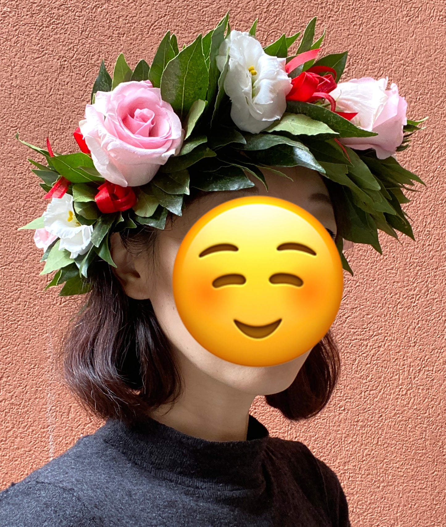 Laurel Wreath Pink Roses - Corona di Laurea