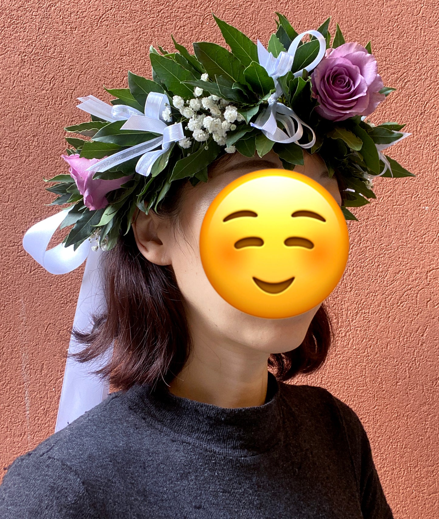 Laurel Wreath Purple Roses - Corona di Laurea