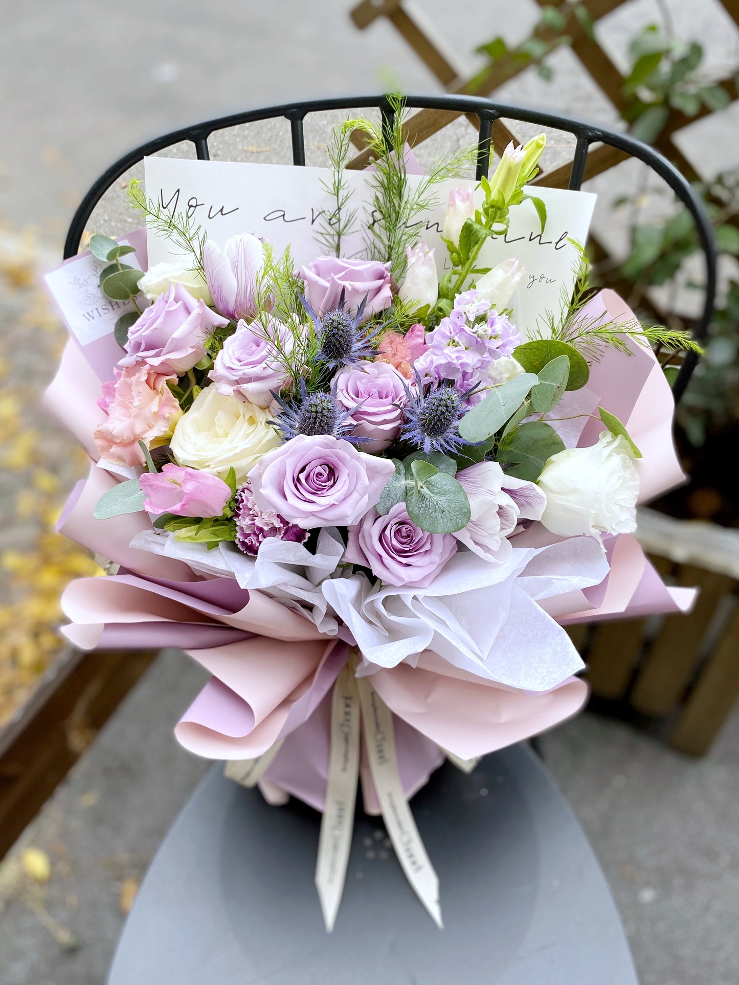 Medium Fresh Mixed Flower Bouquet - Purple