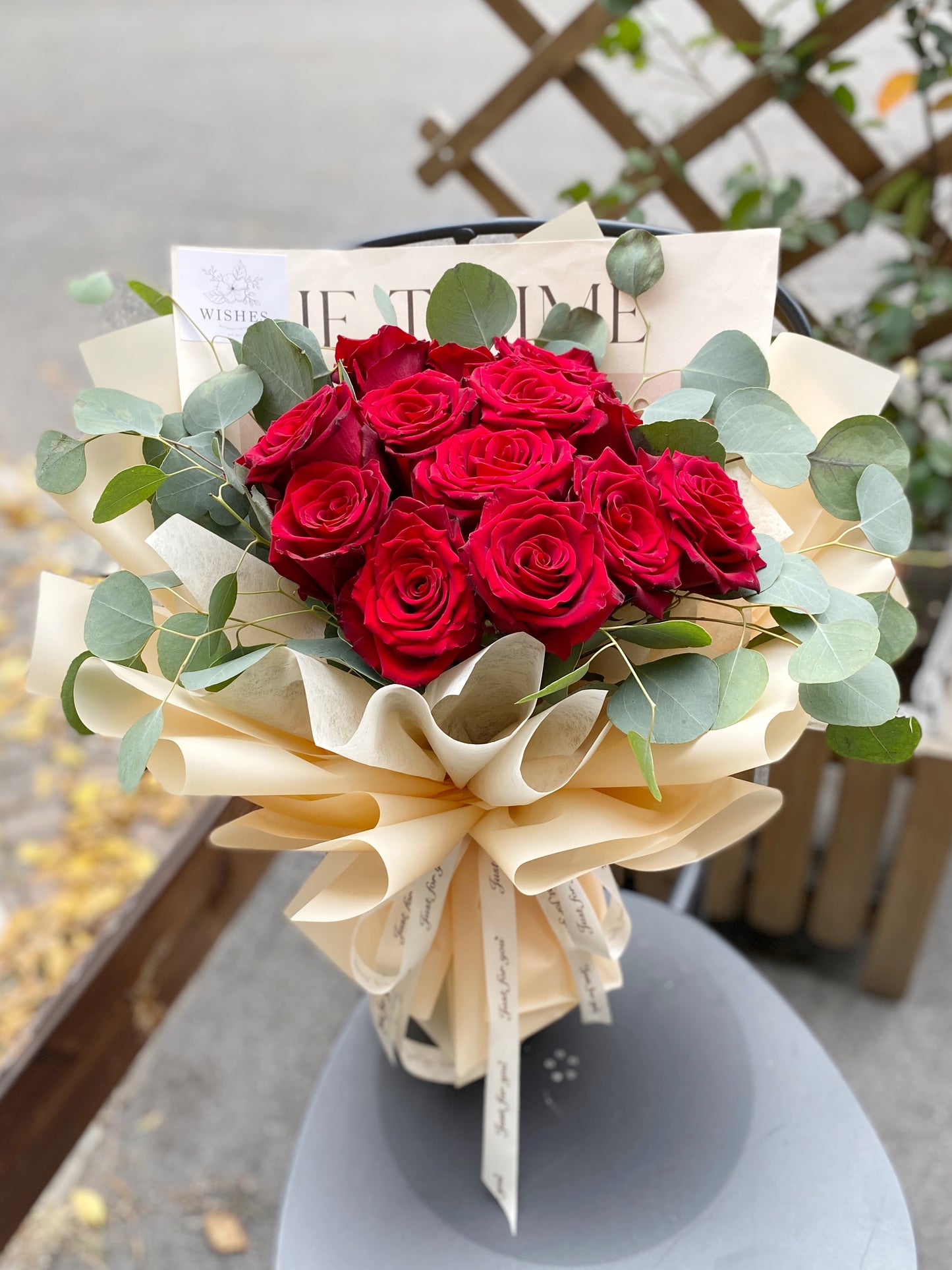 Medium Fresh Flower Bouquet - Red Roses