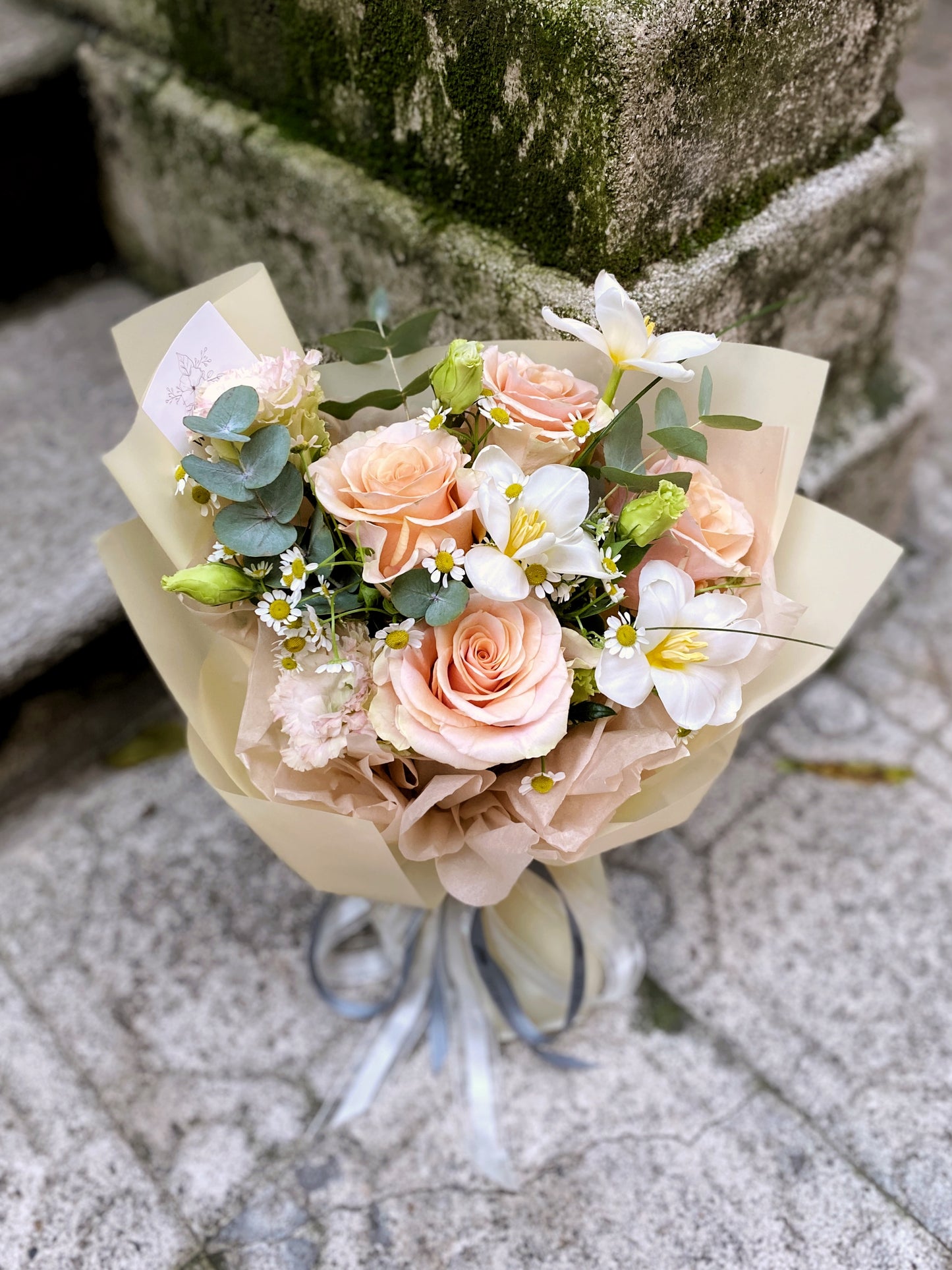 Mini Fresh Flower Bouquet - Orange