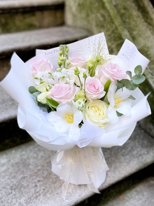 Fresh Flower Bouquet - Medium Pink White