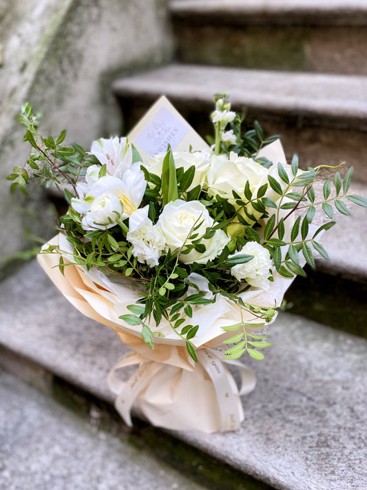 Fresh Flower Bouquet - White Green