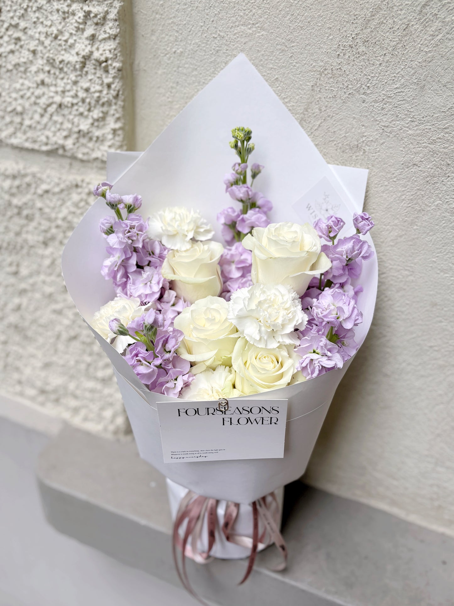 Mixed Fresh Flower Purple White Bouquet