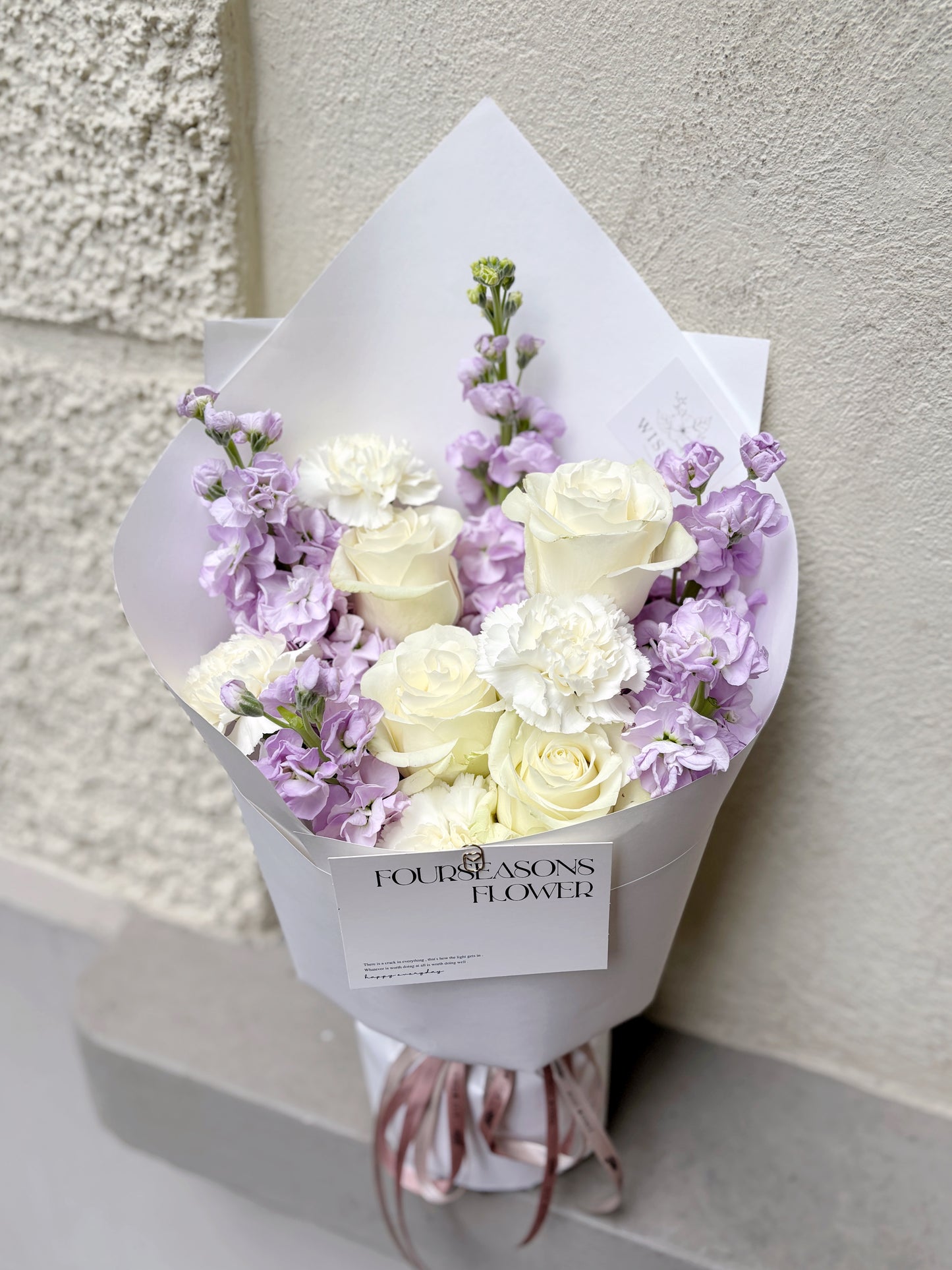 Mixed Fresh Flower Purple White Bouquet