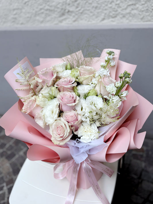 Mixed Fresh Pink White Flower Bouquet
