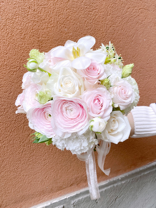 Wedding Fresh Flower Bouquet - Pink White